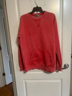 Filly Flair Coral-Red Washed Crewneck Sweatshirt